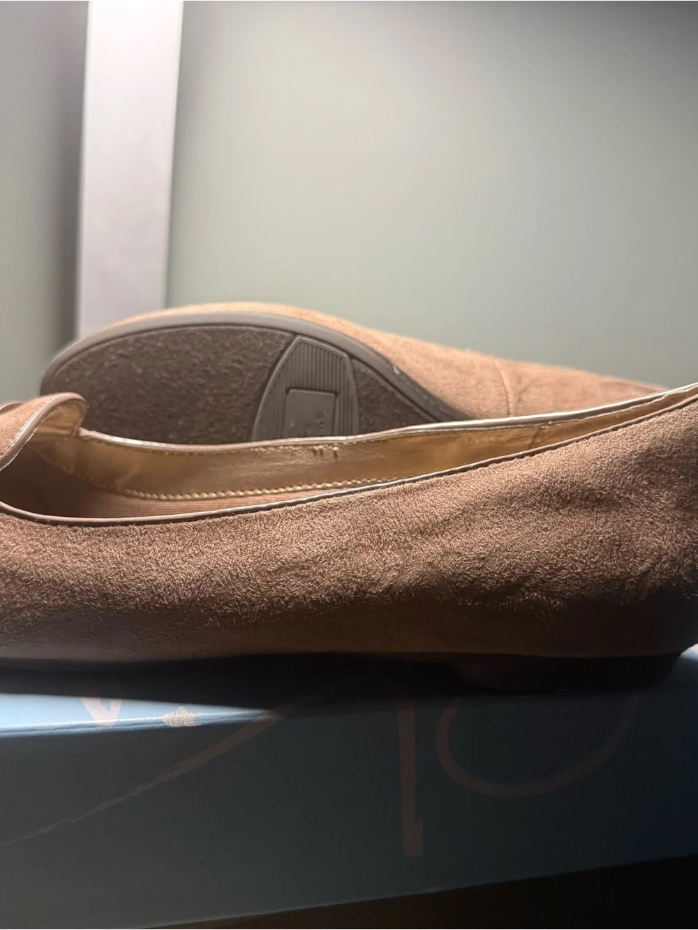 LifeStride Women's Suede Bow Loafers in Light Brown
